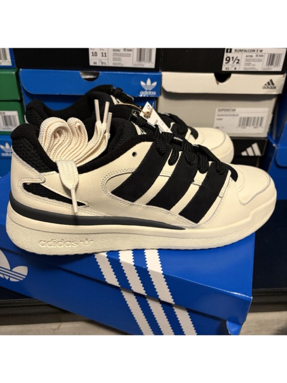 Size 10.5 - adidas Forum2000 Off White Black- Jq5241 - Picture 3 of 5